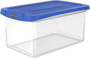 Bankers Box Bankers Box Heavy-Duty Latch Lid Plastic File Box Letter Size Blue/Clear Each (86101)