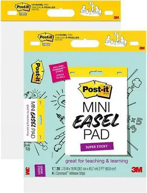 Post-it Self-Stick Easel Pads, 15" x 18", 20 Sheets/Pad, 2 Pads/Pack 577SS-2PK