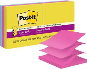 Post-it Super Sticky Pop-up Notes 3" x 3" Summer Joy Collection 90 Sheet/Pad 6 Pads/Pack (R330-6SSJOY)