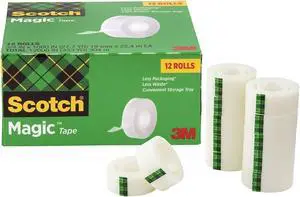 Scotch Magic Invisible Tape 0.75" x 27.7 yds. 12 Rolls/Pack (810K-12-CP)