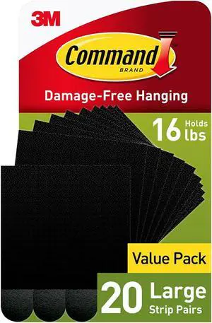 Command Large Picture Hanging Strips 20/Pack (17206BLK-20NA)