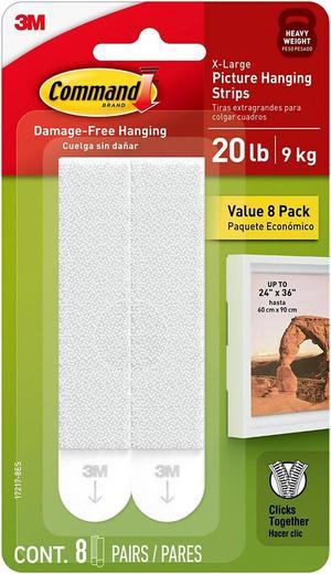 Command 20 lb Picture Hanging Strips White 8 Pairs (17217-8ES)