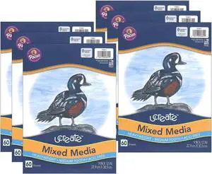 UCreate Heavyweight Mixed Media Art Paper 9" x 12" Natural PAC4841-6