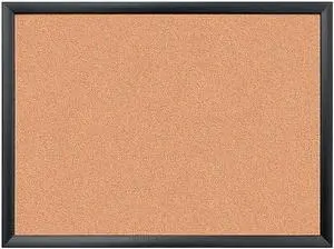U Brands Cork Bulletin Board 23 x 17 Inches Black MDF Frame 026U00-01