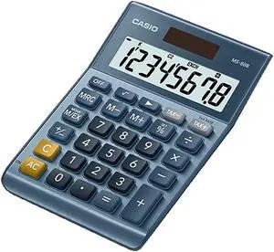 Casio MS80B 8-Digit Battery & Solar Basic Calculator Blue (MS80B-BU) MS-80B-BU