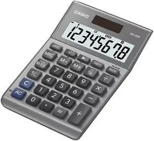 Casio MS-80B 8-Digit Battery & Solar Basic Calculator Silver (MS80B-SR) MS-80B-SR