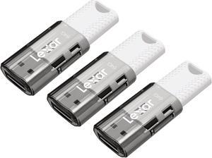 Lexar JumpDrive S60 64GB USB 2.0 Type A Flash Drive Grey/White 3/Pack (LJDS60-64GB3NNU)