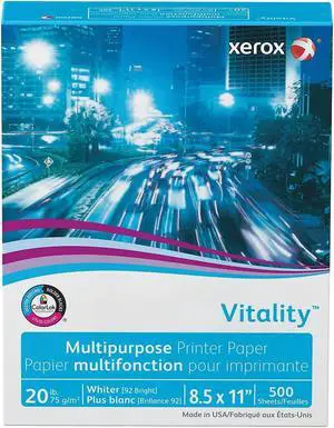 Xerox Vitality 8.5" x 11" Multipurpose Paper 20 lbs. 92 Brightness 500 Sheets/Ream (3R02047PY)