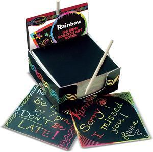 Melissa & Doug Scratch Art Box of Rainbow Mini Notes with Stylus 125 Notes Per Pack 3 Packs (LCI5945-3)