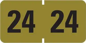 Smead ETYJ 24 Color-Coded Year Label 0.75" x 1.5" Gold 500 Labels/Roll (68324)