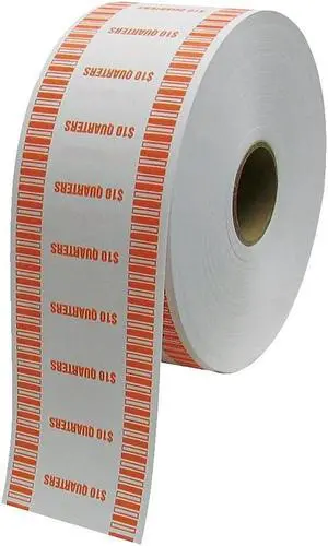 CONTROLTEK $10 Quarter Coin Wrapper for Coin Wrapping Machines Kraft/Orange 8 Rolls/Carton (575037)