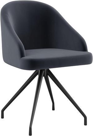 Martha Stewart Sora Fabric Swivel Stationary Office Chair Gray/Oil Rubbed Bronze (CH222119GYBK)