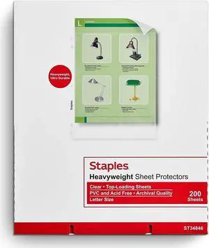 Staples Heavyweight Presentation Sheet Protectors 200/Pack 34846