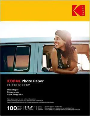Kodak Glossy Photo Paper 8.5" x 11" 100 Sheets/Pack (41183)