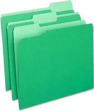 MyOfficeInnovations Colored Top-Tab File Folders 3 Tab Green Letter Size 100/Pack 224543