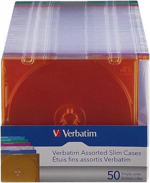 Verbatim Jewel Cases for CD/DVD/Blu-Ray Assorted Colors 50/Pack (71128)