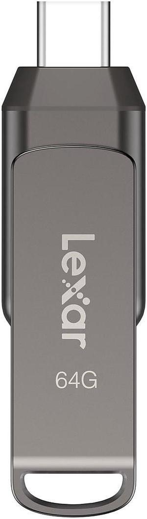 Lexar JumpDrive D400 Dual 64GB USB 3.1 Flash Drive Titanium (LJDD400-64G-BNU)