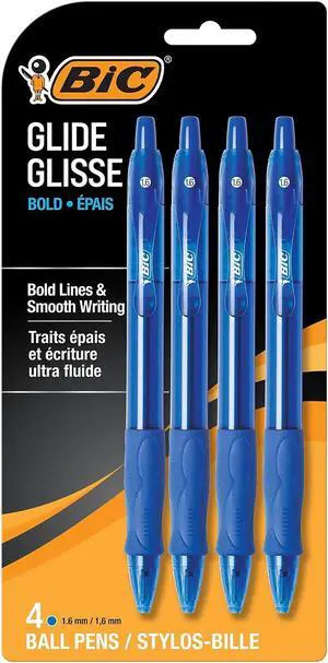 BIC Velocity Ballpoint Pen Bold Point Blue Ink 4/Pack (VLGBP41-BLU) 859024