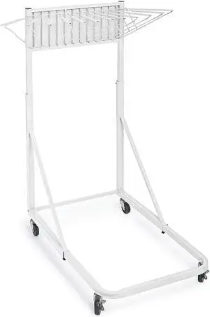 AdirOffice 12 Bracket Vertical Large File Rolling Stand For Blueprints White (613-WHI)