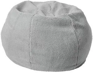 Flash Furniture Dillon Faux Sherpa Refillable Bean Bag Chair Gray (DGBEANSMSHRPGY)