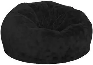 Flash Furniture Duncan Furry Oversized Refillable Bean Bag Chair Black (DGBEANLGFURBK)