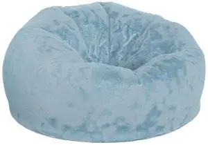 Flash Furniture Duncan Furry Oversized Refillable Bean Bag Chair Teal (DGBEANLGFURTL)