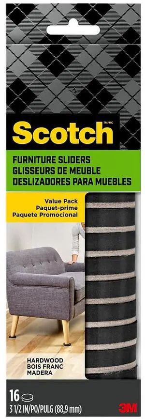 Scotch Furniture Sliders Black/Beige 16/Pack (SP674-NA)