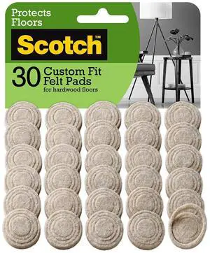 Scotch Custom Fit Felt Pads 1.5" Beige 30/Pack (SP884-NA)