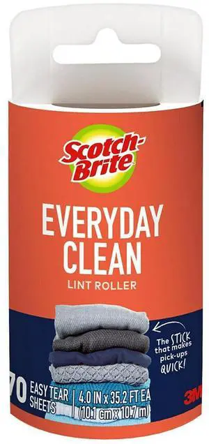 Scotch-Brite Everyday Clean Lint Roller Refill 4 in x 35.2 ft 70 Sheets/Roll (836RFS-70)