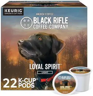 Black Rifle Coffee Company Loyal Spirit Coffee Keurig K-Cup Pods Light Roast 22/Box (5000384046) Black Rifle Coffee Company Loyal Spirit Coffee Keurig K-Cup Pods Light Roast 22/Box (5000384046)