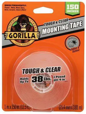 Gorilla Tough & Clear Double-Sided Mounting Tape 1" x 150" Clear (6036002)