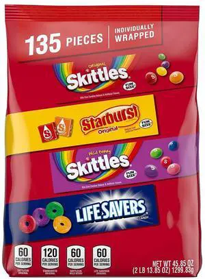 Skittles Starburst and Life Savers Bulk Party Pack Assorted Flavors 45.85 oz. (459752)