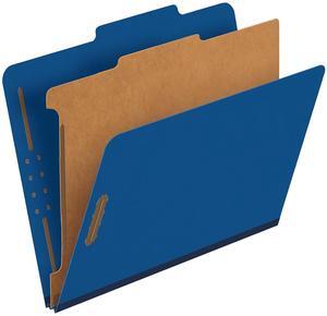 Pendaflex Pressboard Classification Folder 1-Divider 1 3/4" Expansion Letter Size Dark Blue 10/Box (23732P)