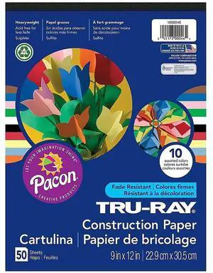 Pacon 9" x 12" Construction Paper Assorted Colors 50 Sheets/Pack /Pad (P1000046)