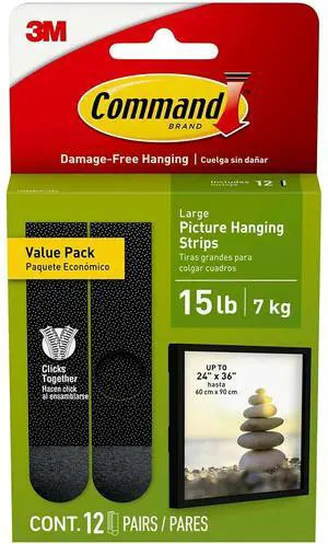 Command Large Black Picture Hanging Strips Value Pack 24393532