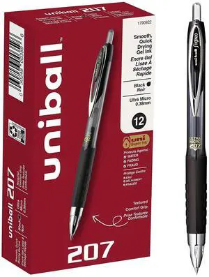 uni-ball 1790922 207 GEL Pen, 0.38mm, Black