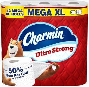 Charmin Ultra Strong Super Mega Toilet Paper 2-Ply White 363 Sheets/Roll 12 Rolls/Pack (04311)