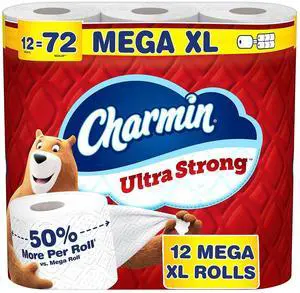 Charmin Ultra Strong Super Mega Toilet Paper 2-Ply White 363 Sheets/Roll 12 Rolls/Pack (04311)
