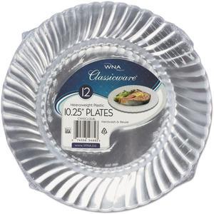 WNA RSCW101212PK Classicware Plastic Dinnerware Plates, 10 1/4-inch Dia, Clear, 12/Pack (WNARSCW101212PK)