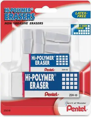 Pentel Hi-Polymer Non-Abrasive Latex-Free Erasers