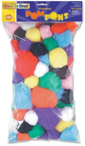 Chenille Kraft Colossal Pom Poms Assorted Size and Color 818101