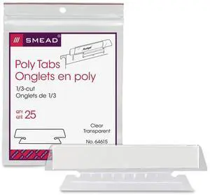 Smead 1/3 Cut Poly Hanging Folder Tabs