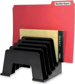 Kantek Organizer Sorter Five Compartments 8"x5-3/4"x6" Black S1430