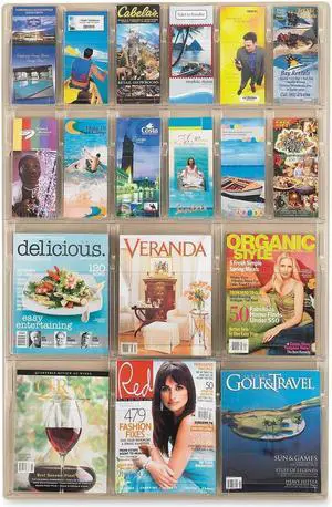Safco Reveal Clear Literature Displays 18 Compartments 30w x 2d x 45h Clear