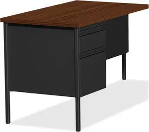 Lorell Left Pedestal ReturnLH 42"x24"x29-1/2" Black Walnut 60924