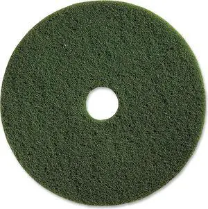 Genuine Joe 	90317 Scrubbing Floor Pad, 17" Diameter, 1" Thick, Green Fiber - 5/Carton
