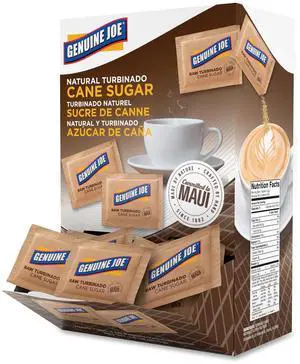 Genuine Joe Turbinado Natural Cane Sugar Packets