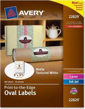 Avery Ivory Textured Easy Peel Oval Labels