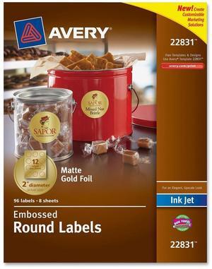 Avery Easy Peel Foil Embossed Round Labels