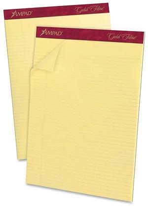 Tops Gold Fibre Narrow Ruled Prem. Writing Pads
